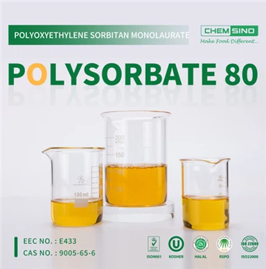 Emulsionante polisorbato 80 utilizado para panadería utilizado para Pharma CAS No. 9005-65-6