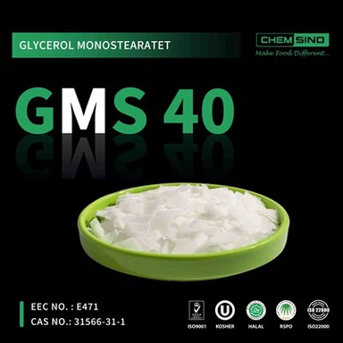 Venta caliente monoestearato de glicerol 40 GMS 40 escamas No. CAS31566-31-1