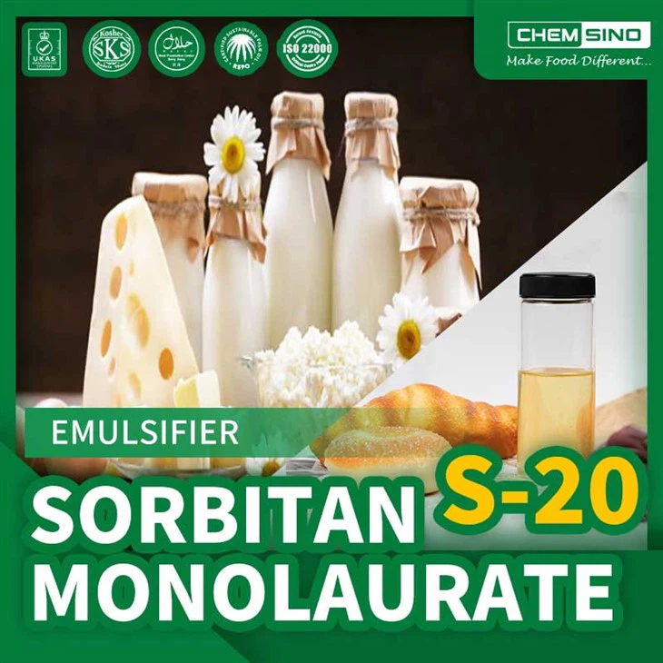 Renueve sus productos con ésteres de sorbitán Monolaurato de sorbitán (S-20) Emulsionante CAS NO.1338-29-2