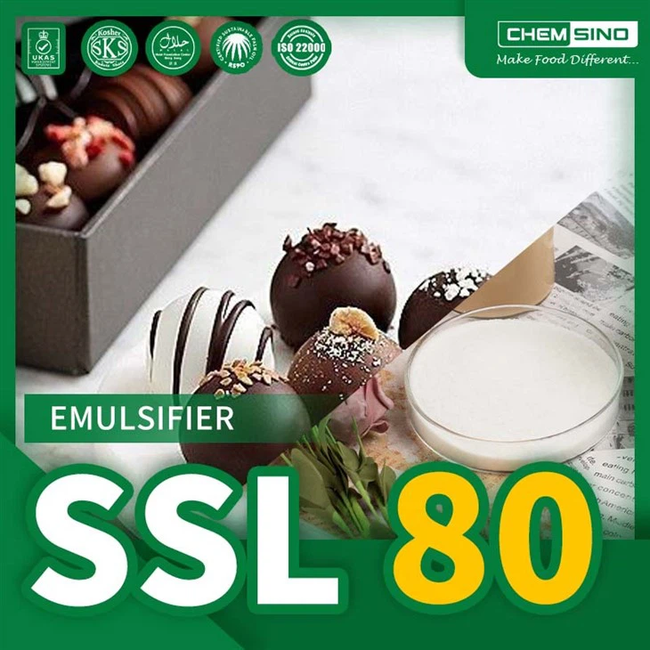 Estearoil lactilato de sodio SSL80 por ciento como aditivo alimentario confiable para productos cárnicos y avícolas